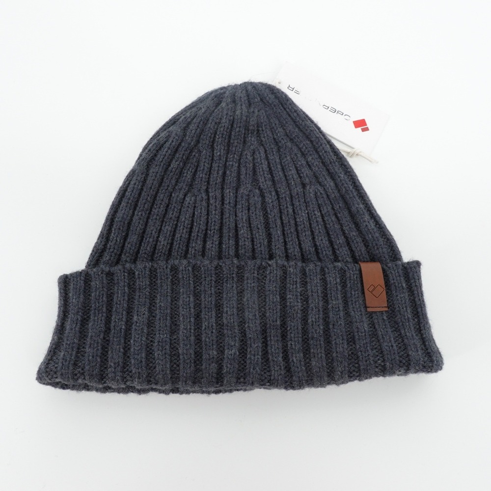 Obermeyer Subalpine Beanie Basalt Gray Ribbed Knit Cuffed Hat 98010 NEW